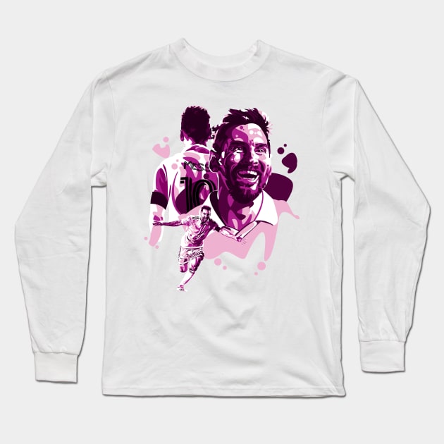 Lionel messi Pink Long Sleeve T-Shirt by RJWLTG